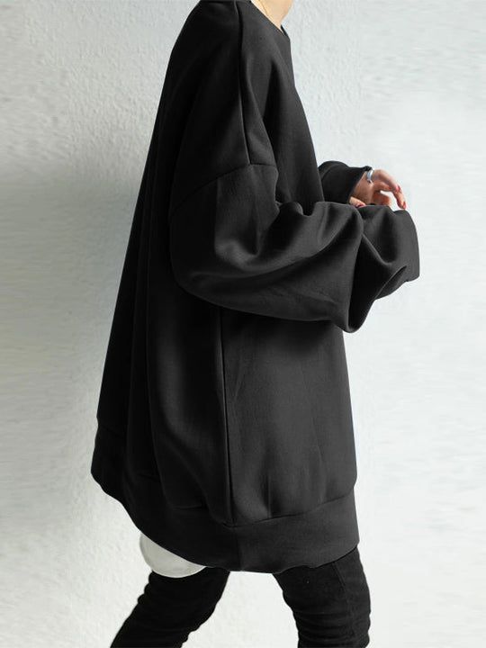 Damen Sweatshirt Mit Rundhalsausschnitt Und Lockerer Passform