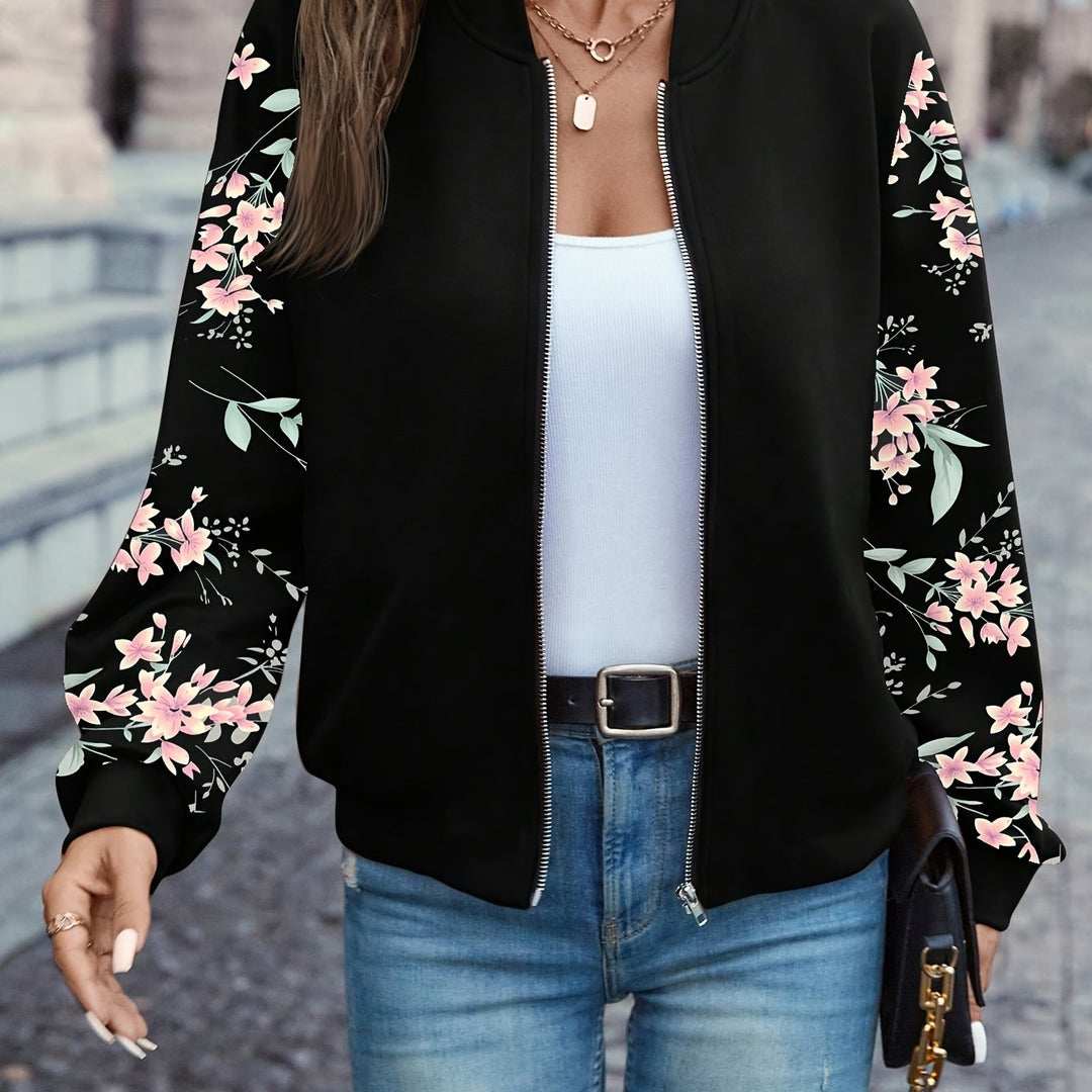 Elegante Langarmjacke mit Baseballkragen für Damen