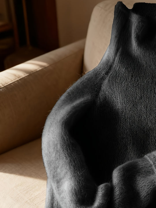 Rollkragenpullover in einfarbigem Design für Damen