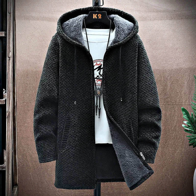 Herren Kapuzenjacke Mit Weichem Fleecefutter