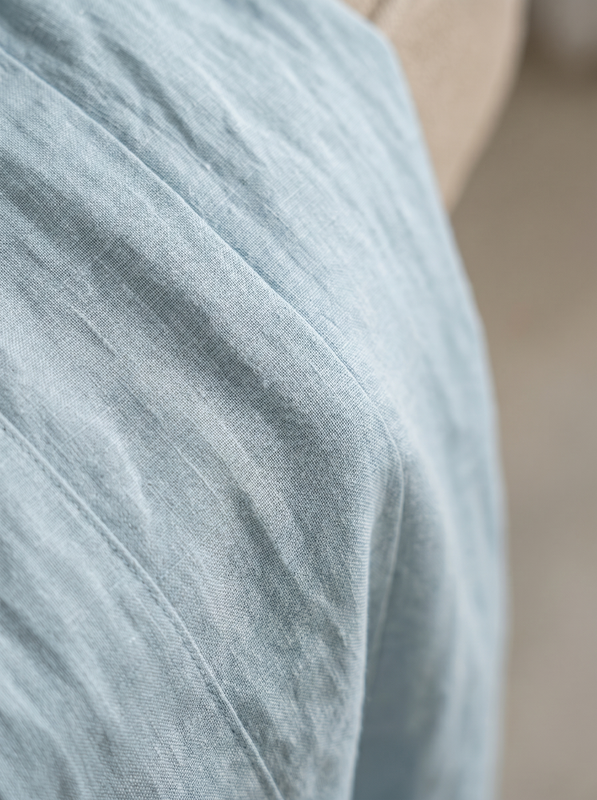 Eleganter Damen Zweiteiler aus Leinen mit weitem Bein und lockerem Fall