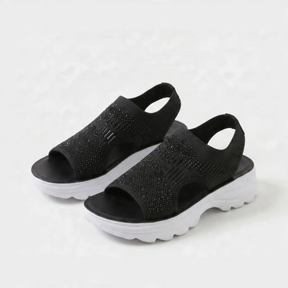 Damen Sandalen Mit Gepolstertem Fußbett Atmungsaktiv