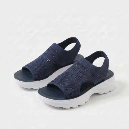 Damen Sandalen Mit Gepolstertem Fußbett Atmungsaktiv