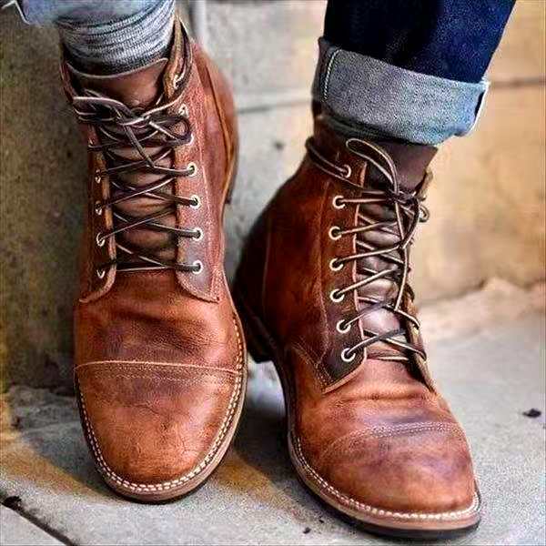 Herren Retro Schnürschuhe Mit Klassischem Design