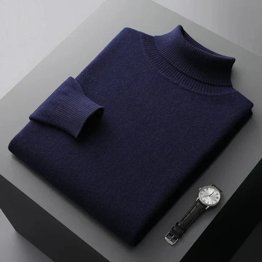 Herren Kaschmir Rollkragenpullover Mit Klassischem Design
