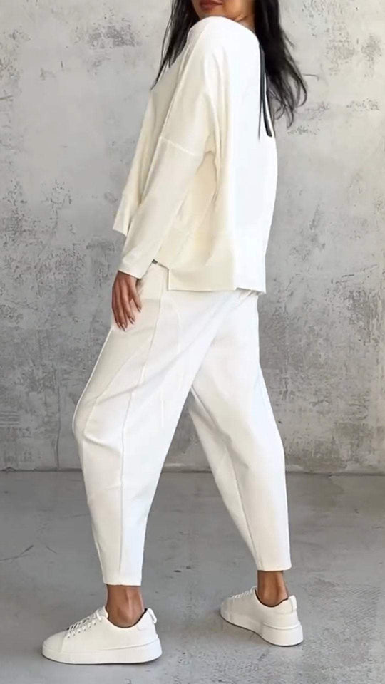 Damen Zweiteiliges Sommerset Mit Langarmshirt Und Hose