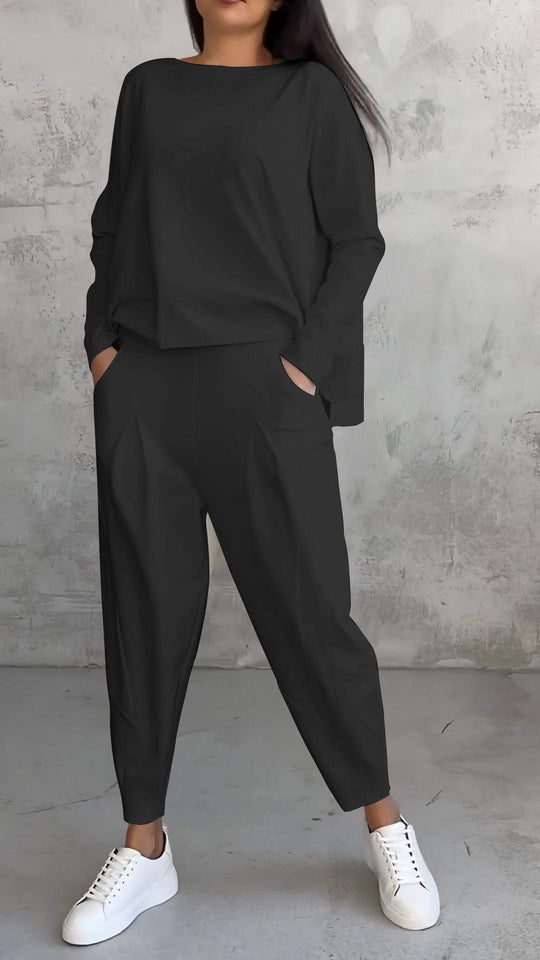 Damen Zweiteiliges Sommerset Mit Langarmshirt Und Hose