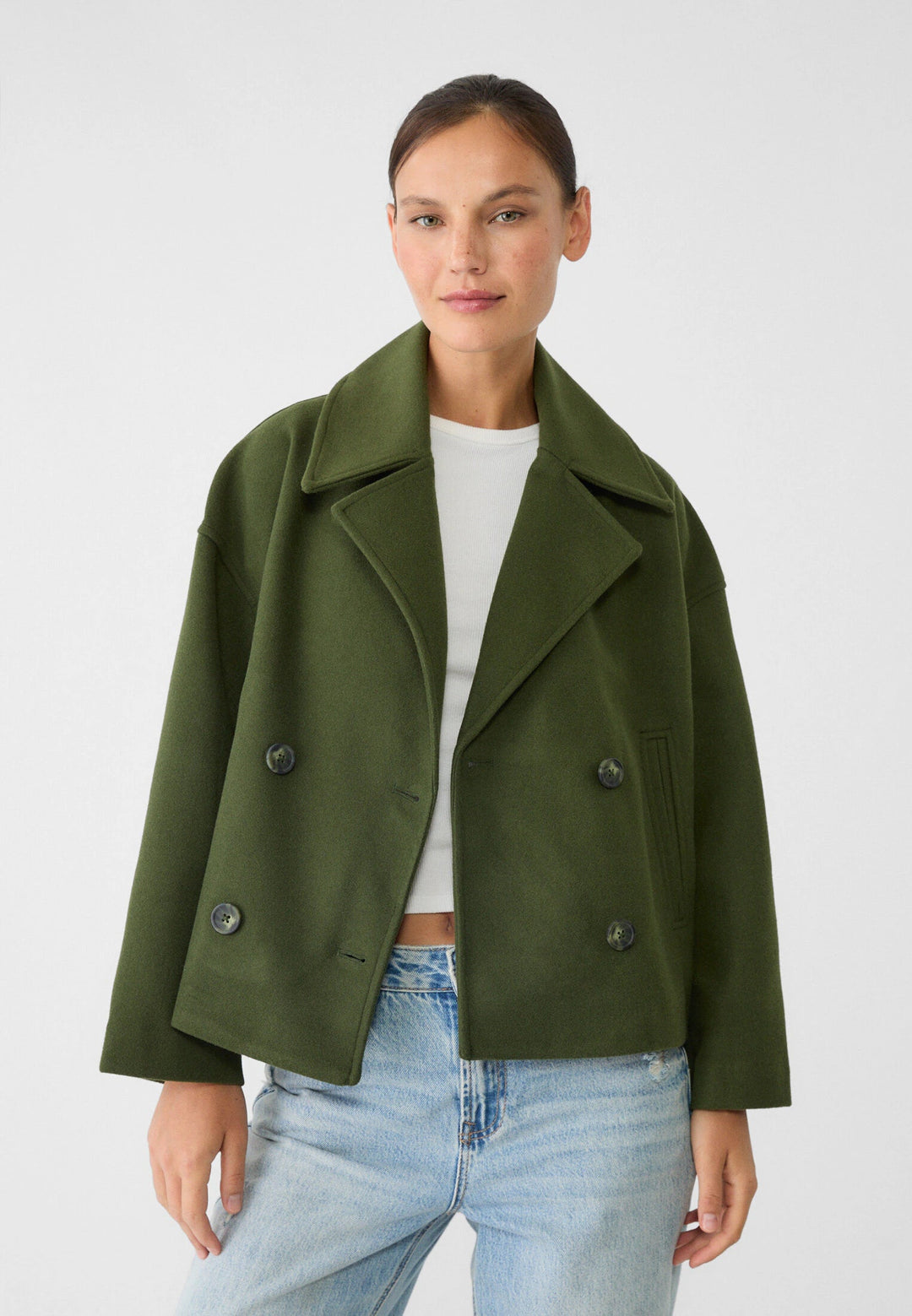 Damen Kurzmantel Mit Eleganter Silhouette
