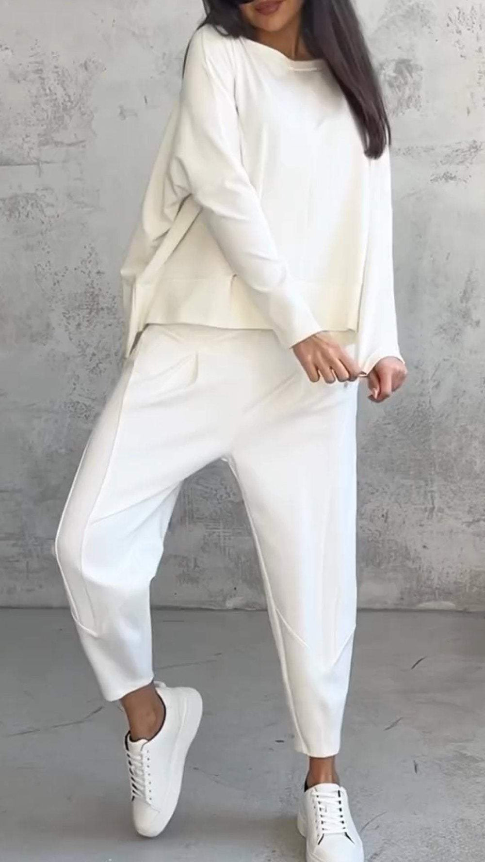 Damen Zweiteiliges Sommerset Mit Langarmshirt Und Hose