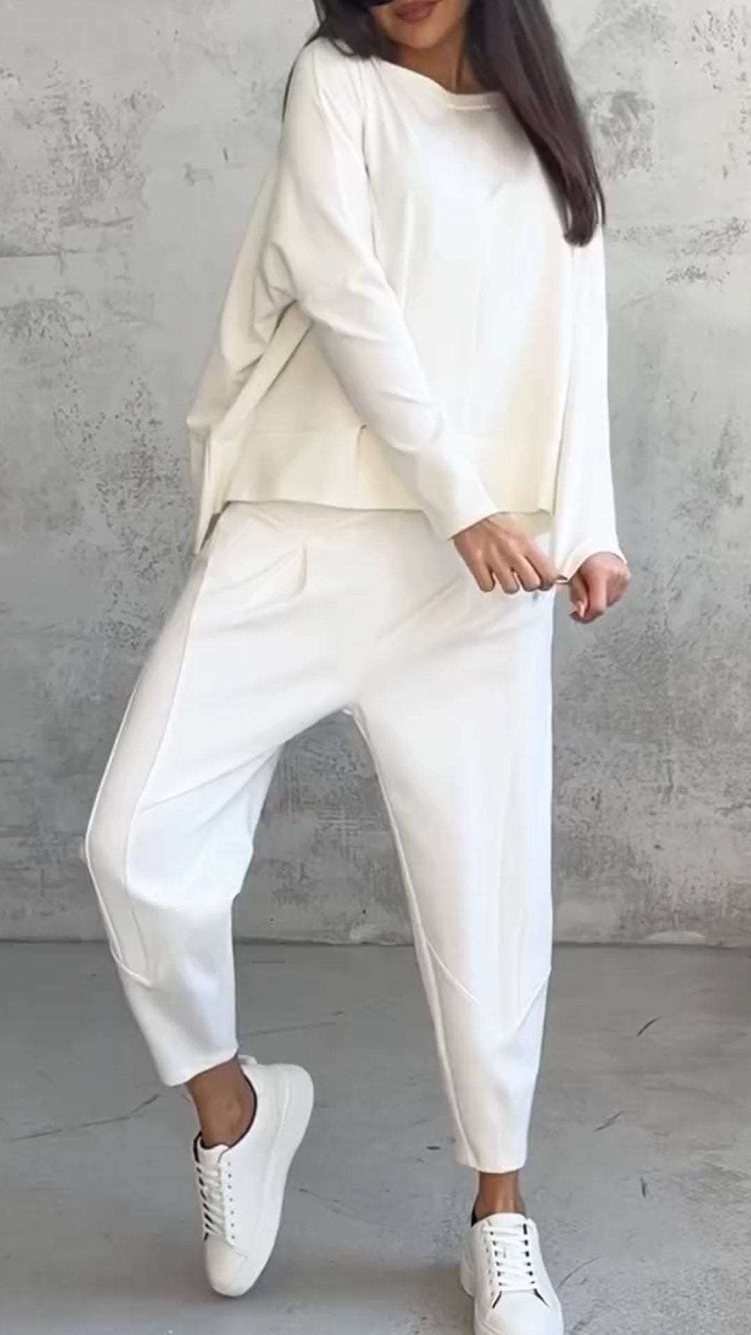 Damen Zweiteiliges Sommerset Mit Langarmshirt Und Hose