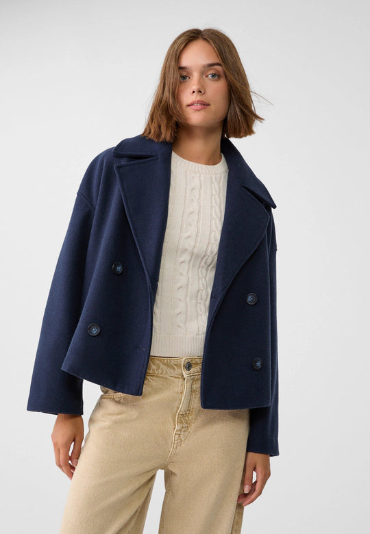Damen Kurzmantel Mit Eleganter Silhouette