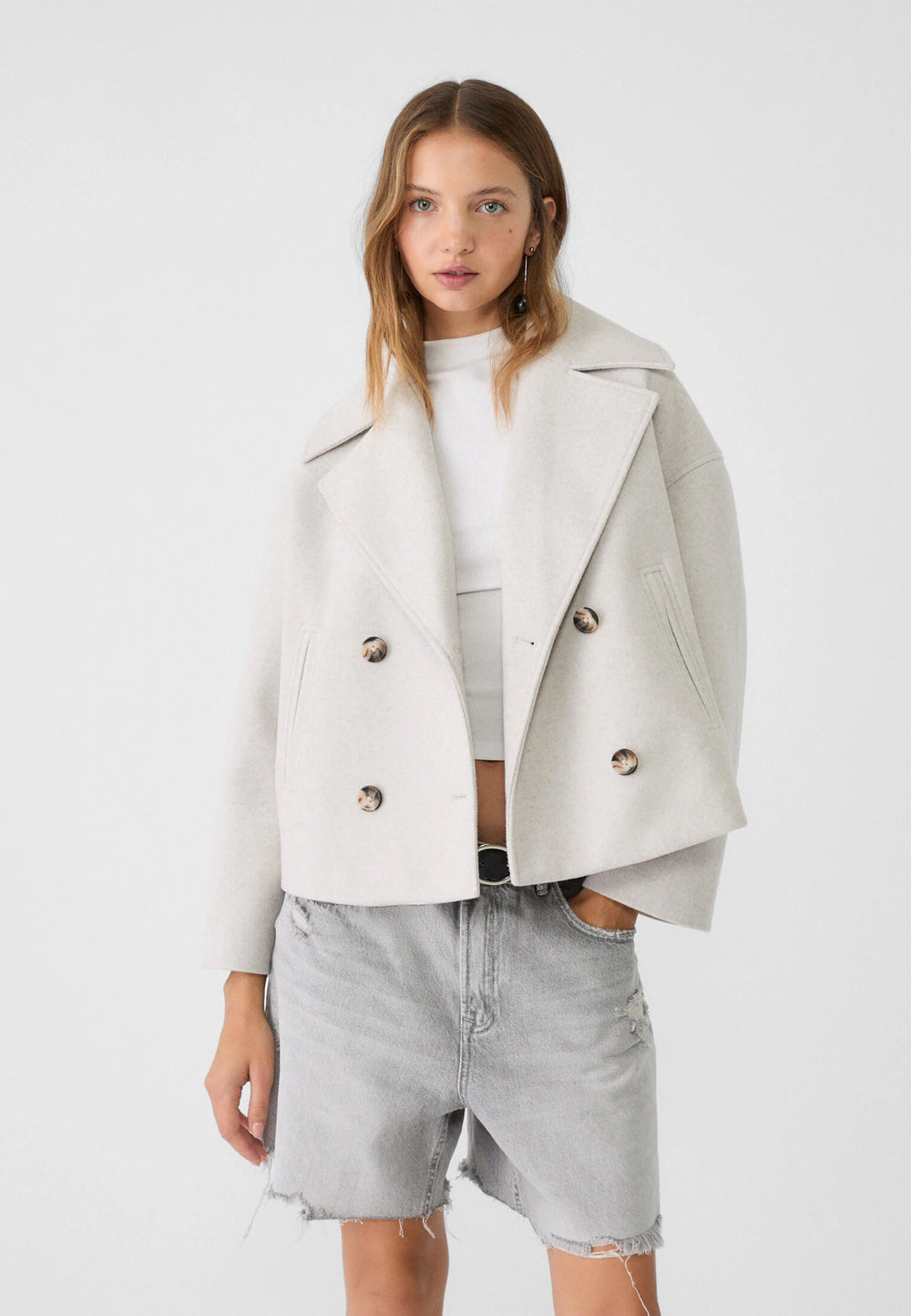 Damen Kurzmantel Mit Eleganter Silhouette
