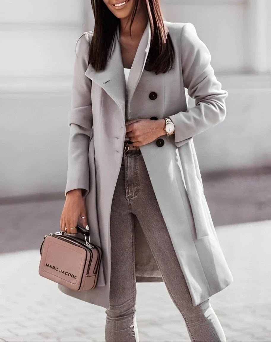 Eleganter Damen-Wollmantel mit bequemem Sitz