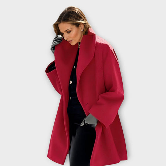 Damen Winddichte Wolljacke Mit Eleganter Passform