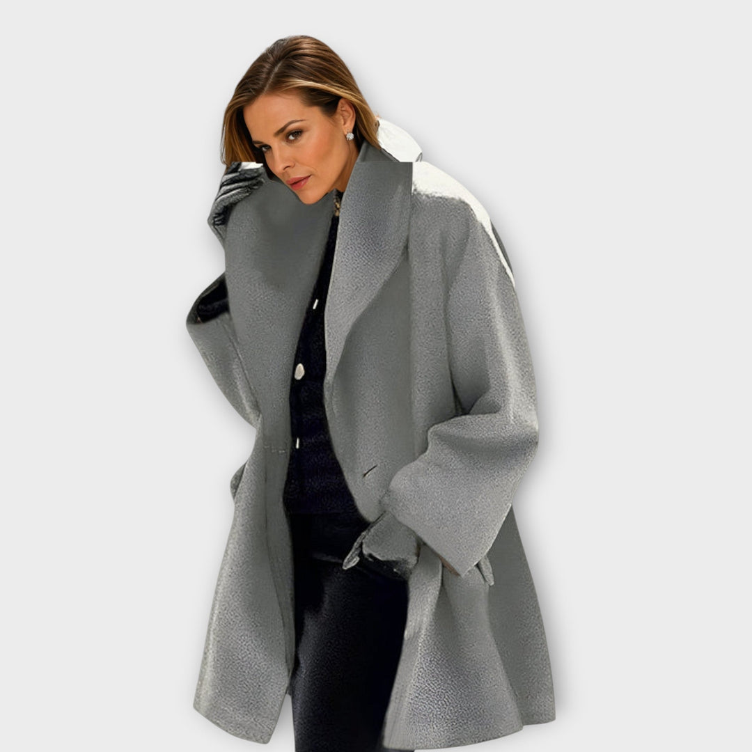 Damen Winddichte Wolljacke Mit Eleganter Passform