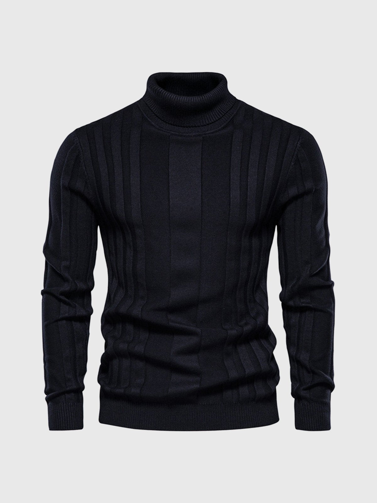 Herren Rollkragenpullover Mit Gestreiftem Design