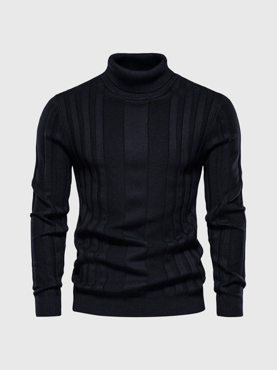 Herren Rollkragenpullover Mit Gestreiftem Design