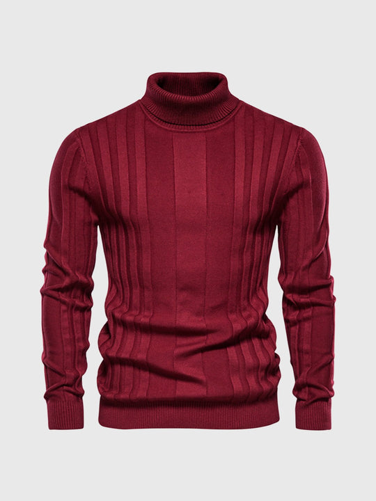 Herren Rollkragenpullover Mit Gestreiftem Design