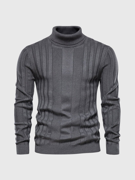 Herren Rollkragenpullover Mit Gestreiftem Design