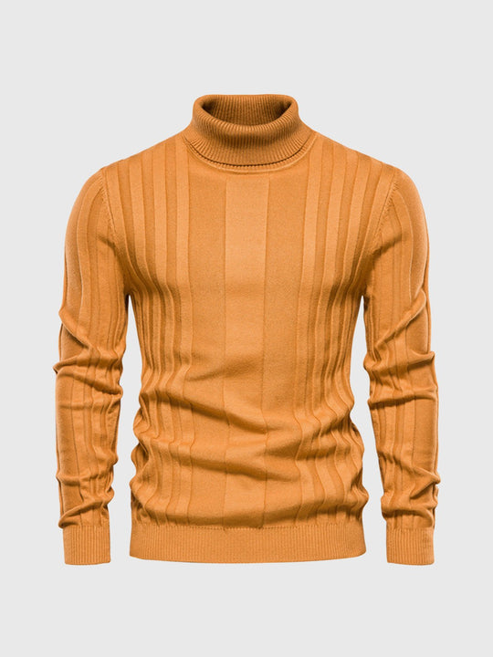 Herren Rollkragenpullover Mit Gestreiftem Design