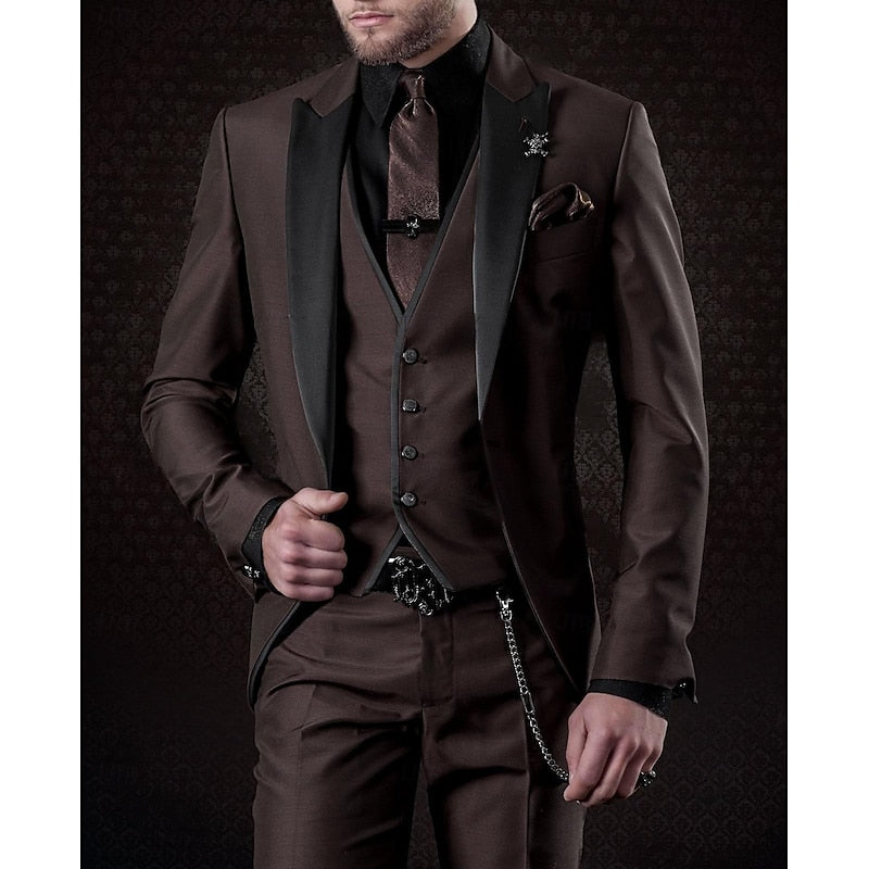 Herren Leinen Anzug Dreiteilig Mit Blazer Weste Und Hose
