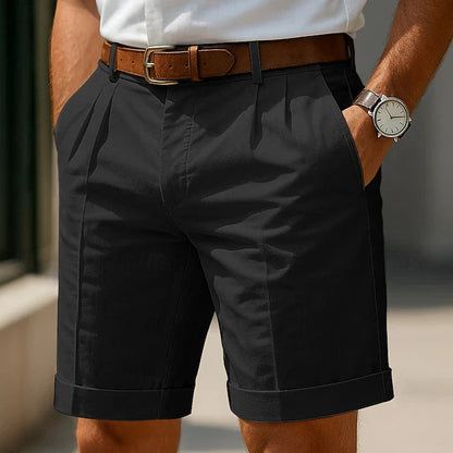 Damen Sommer Shorts Mit Falten Und Umschlagsaum