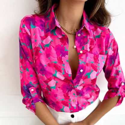 Legere Bluse für Damen mit Blumenmuster