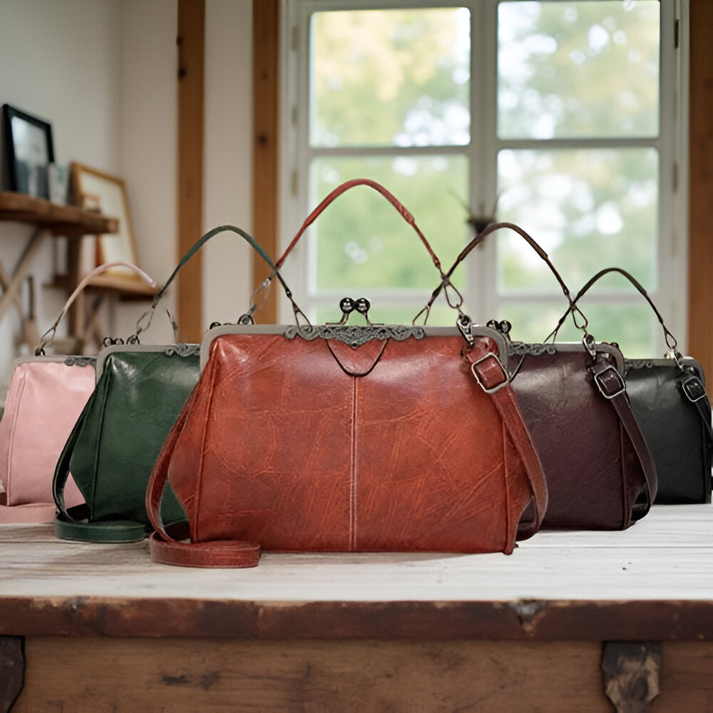 Vintage Handtasche mit Bügelverschluss für Damen
