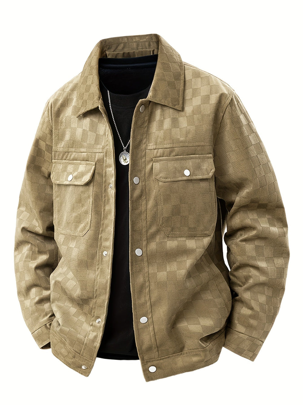 Herren Veloursjacke Mit Karostruktur