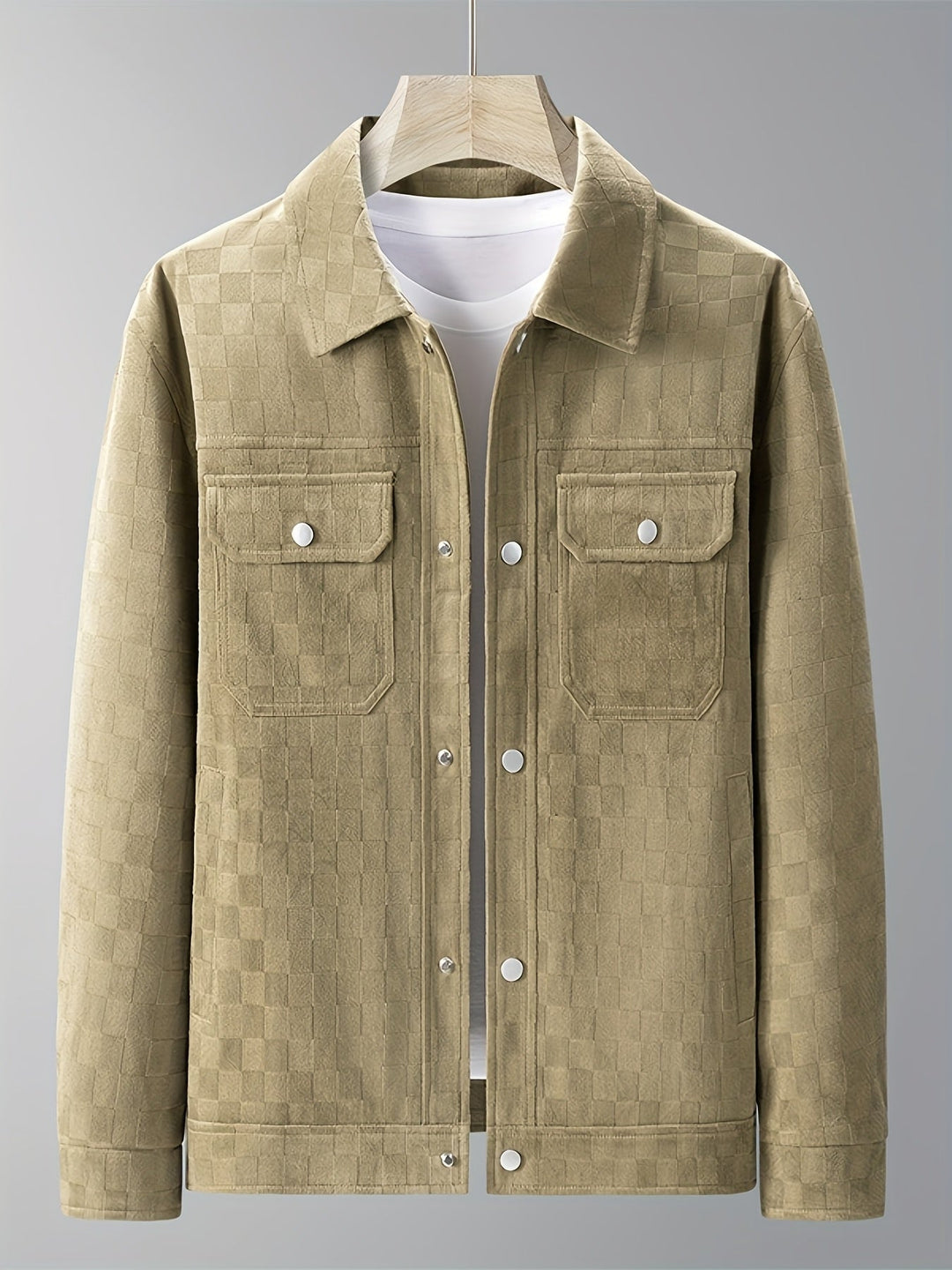 Herren Veloursjacke Mit Karostruktur