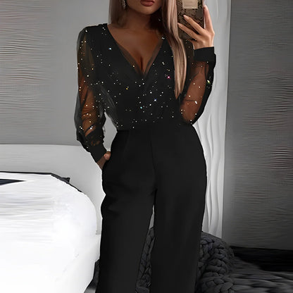 Eleganter Damen-Jumpsuit mit V-Ausschnitt