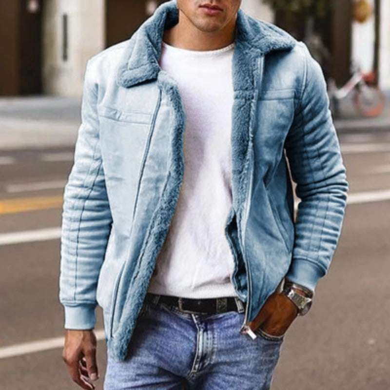 Herren Winterjacke Mit Kunstpelzfutter Und Modernem Schnitt
