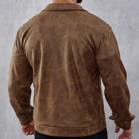 Herren Lederjacke Mit Klassischem Design