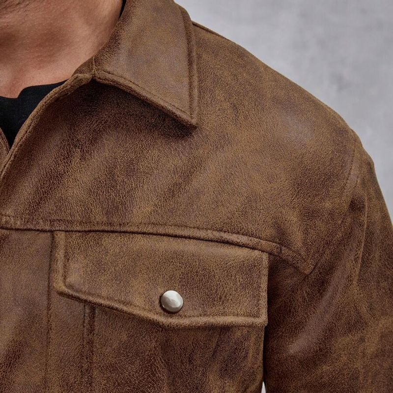 Herren Lederjacke Mit Klassischem Design