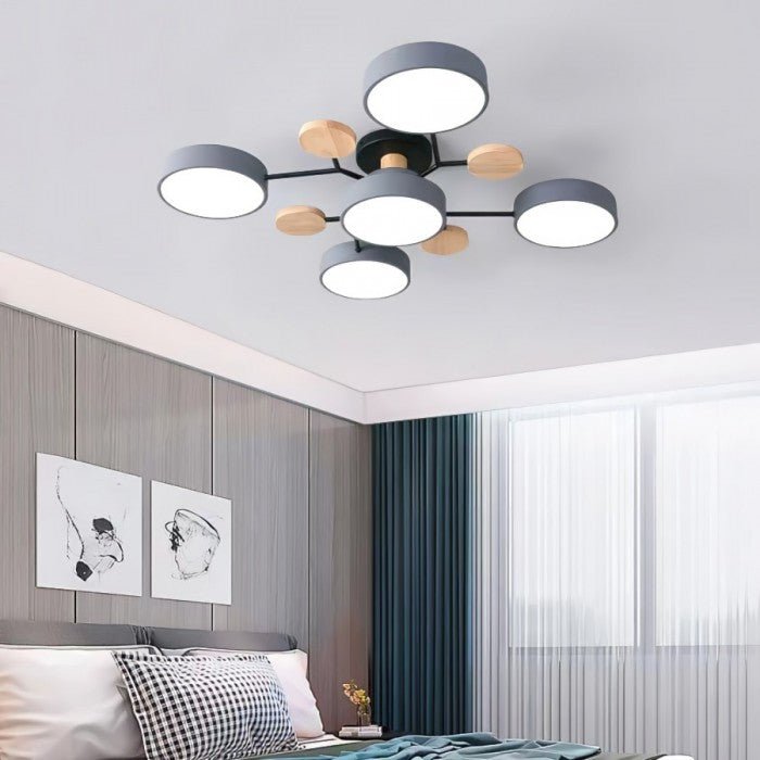 Skandinavische LED-Deckenlampe – Verzweigtes Design in Mattweiß