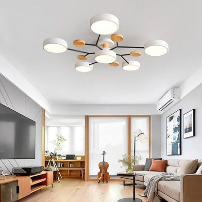Skandinavische LED-Deckenlampe – Verzweigtes Design in Mattweiß