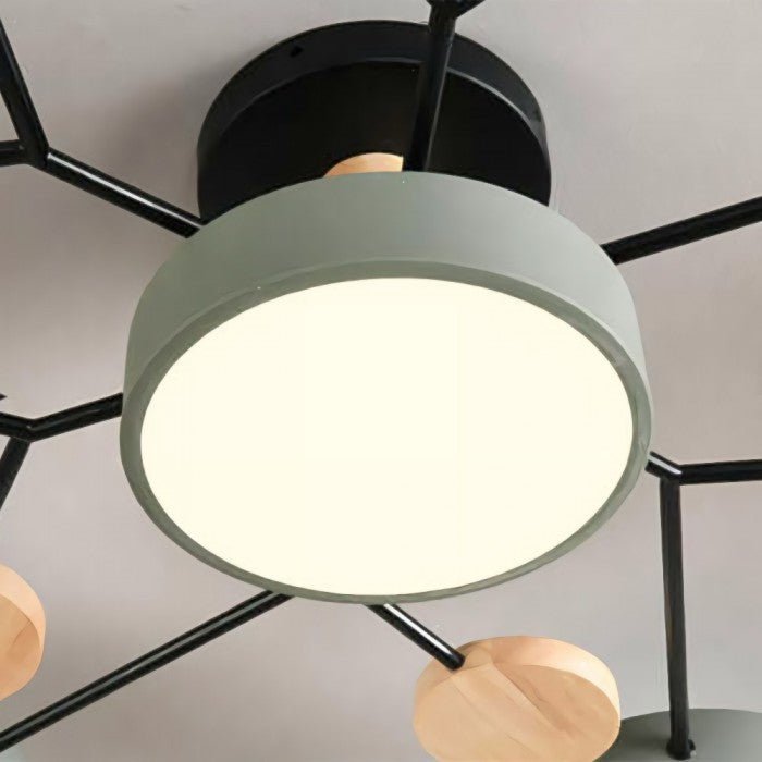 Skandinavische LED-Deckenlampe – Verzweigtes Design in Mattweiß