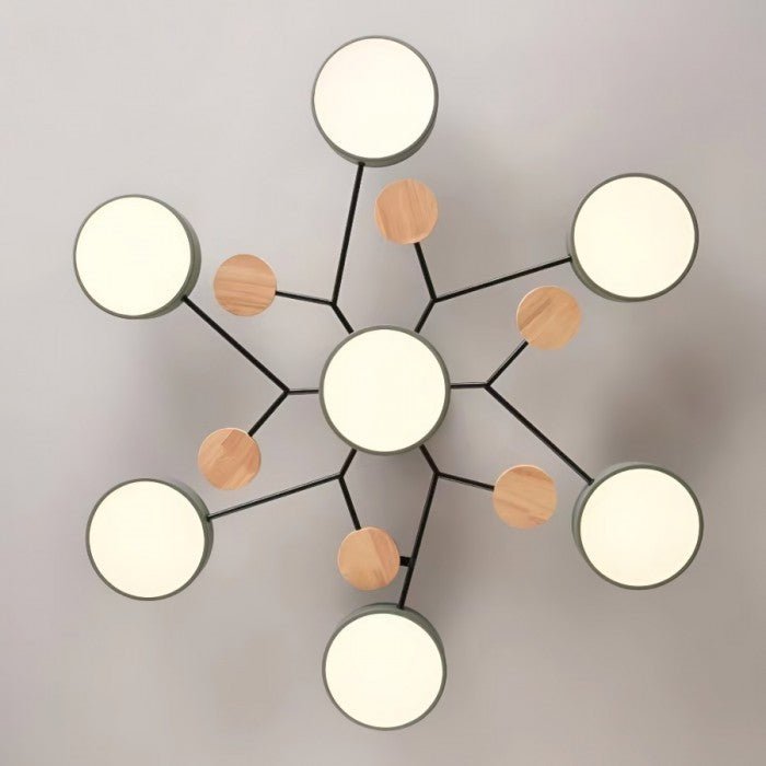 Skandinavische LED-Deckenlampe – Verzweigtes Design in Mattweiß