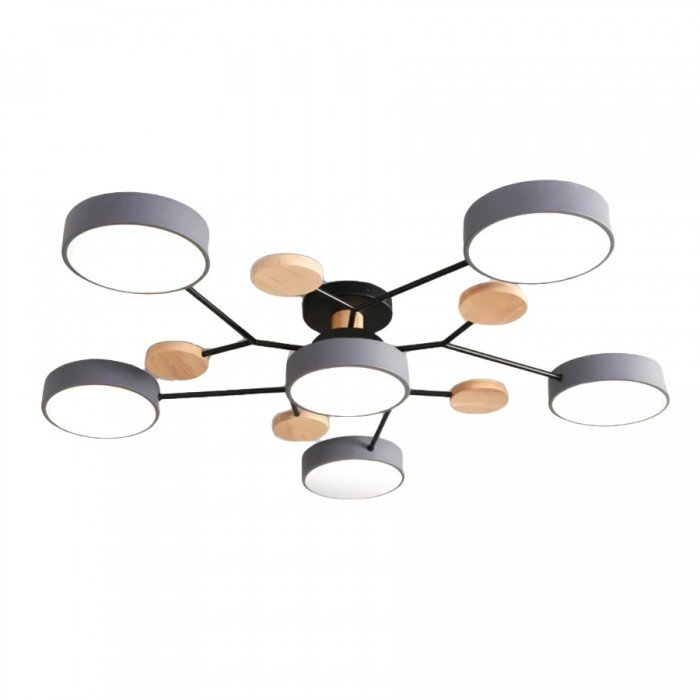 Skandinavische LED-Deckenlampe – Verzweigtes Design in Mattweiß