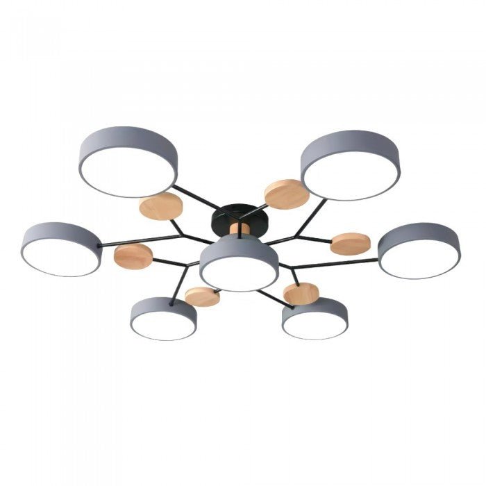 Skandinavische LED-Deckenlampe – Verzweigtes Design in Mattweiß