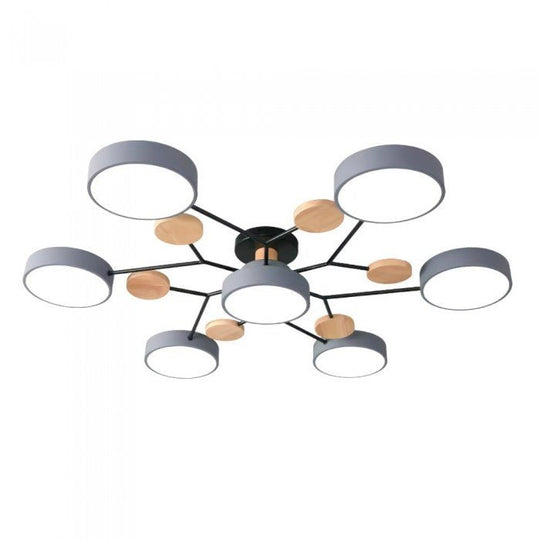 Skandinavische LED-Deckenlampe – Verzweigtes Design in Mattweiß