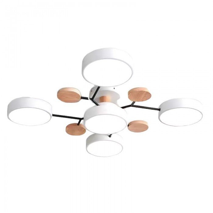 Skandinavische LED-Deckenlampe – Verzweigtes Design in Mattweiß