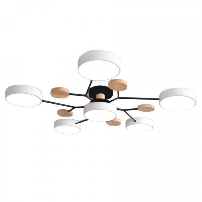Skandinavische LED-Deckenlampe – Verzweigtes Design in Mattweiß