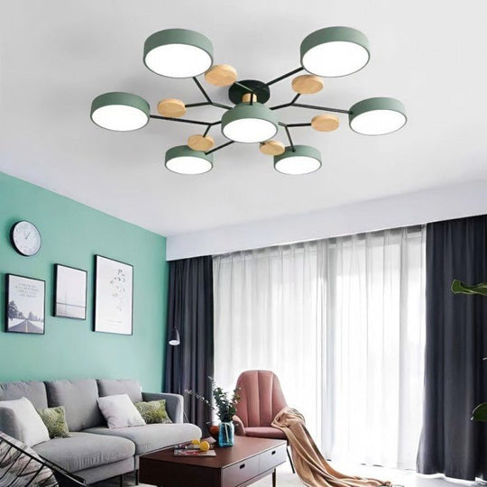 Skandinavische LED-Deckenlampe – Verzweigtes Design in Mattweiß