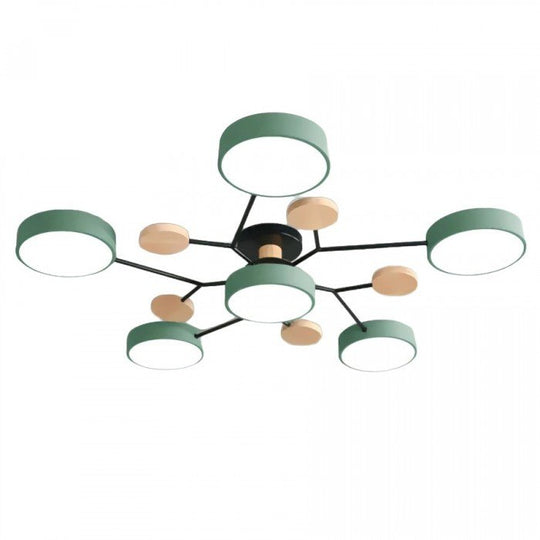 Skandinavische LED-Deckenlampe – Verzweigtes Design in Mattweiß