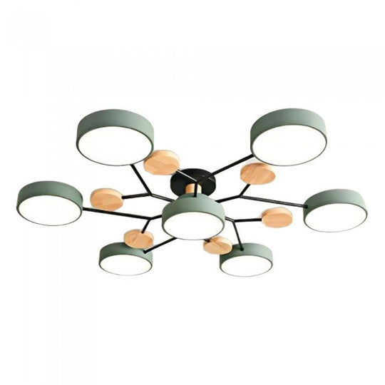 Skandinavische LED-Deckenlampe – Verzweigtes Design in Mattweiß