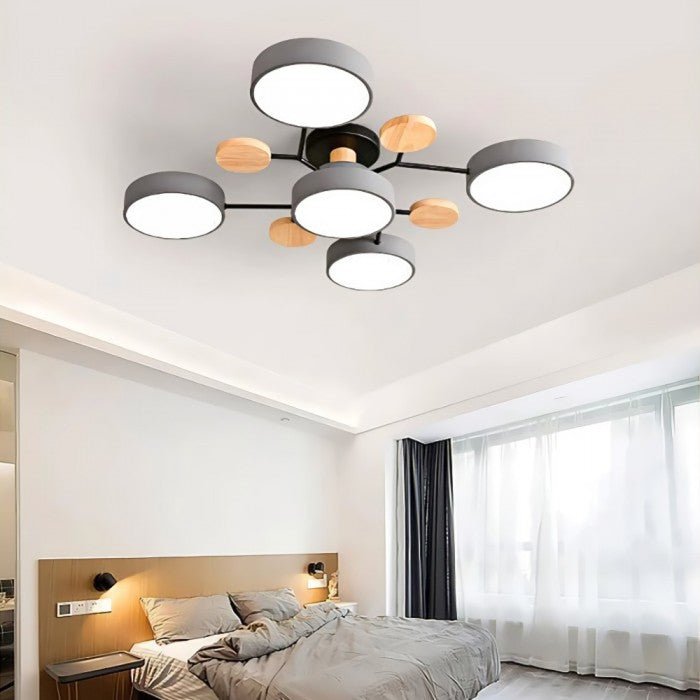 Skandinavische LED-Deckenlampe – Verzweigtes Design in Mattweiß