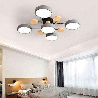 Skandinavische LED-Deckenlampe – Verzweigtes Design in Mattweiß