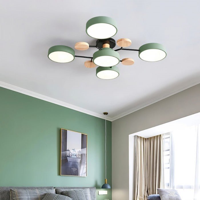 Skandinavische LED-Deckenlampe – Verzweigtes Design in Mattweiß