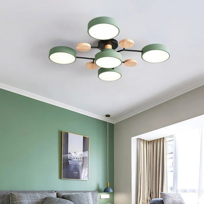 Skandinavische LED-Deckenlampe – Verzweigtes Design in Mattweiß